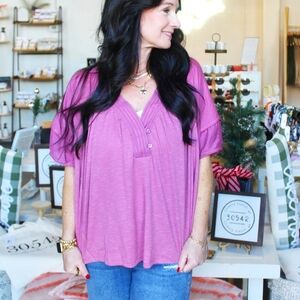 Umgee V-Neck Blouse